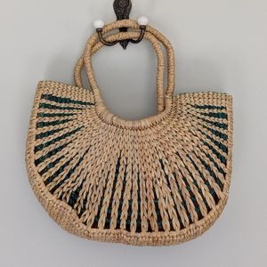 Fair trade Thaicraft Chainat Basket Purse NWT